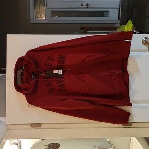 Harley Davidson Mens 2XL knit red hoodie, NWT